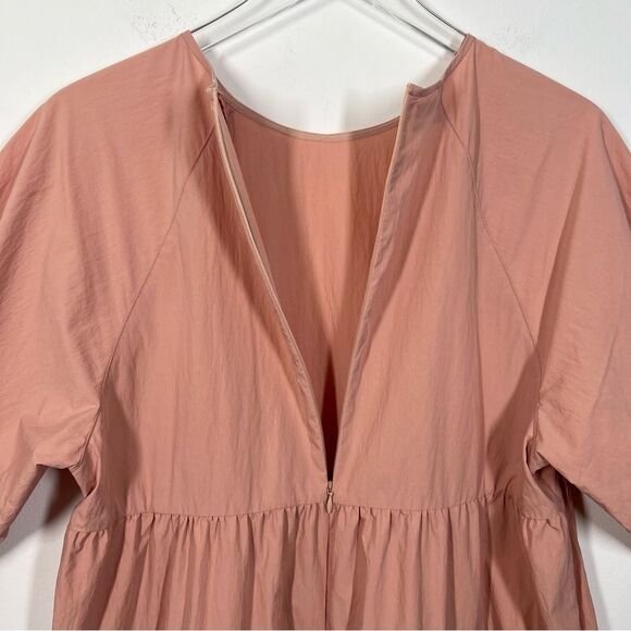 CO Women’s Size Large Dusty Pink Crew Neck Bubble Sleeve Tiered Maxi Dress - Picture 9 of 12